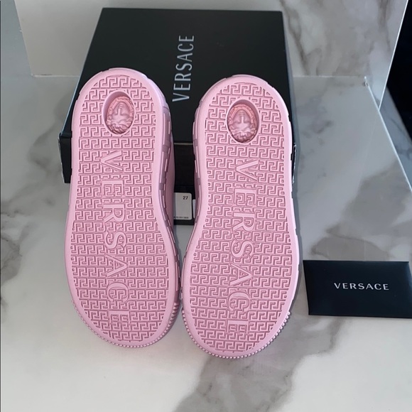 Versace Kids Pink Greca Sneakers - Picture 7 of 7